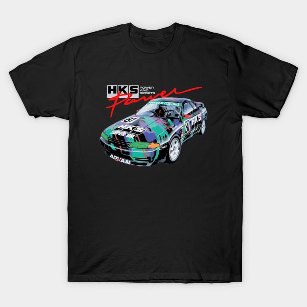 NISSAN SKYLINE R32 GTR V-SPEC II BNR32 NISMO group a race car T-Shirt by cowtown_cowboy